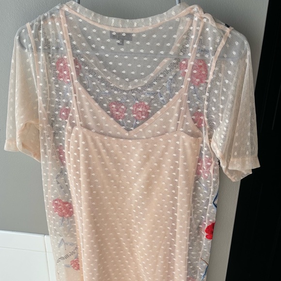 River Island Cream Floral Embroidered Mesh Dress - Picture 6 of 6